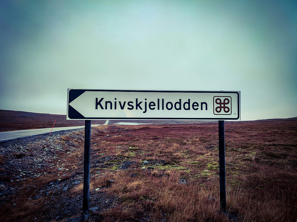 kierunek na przylądek Knivskjellodden